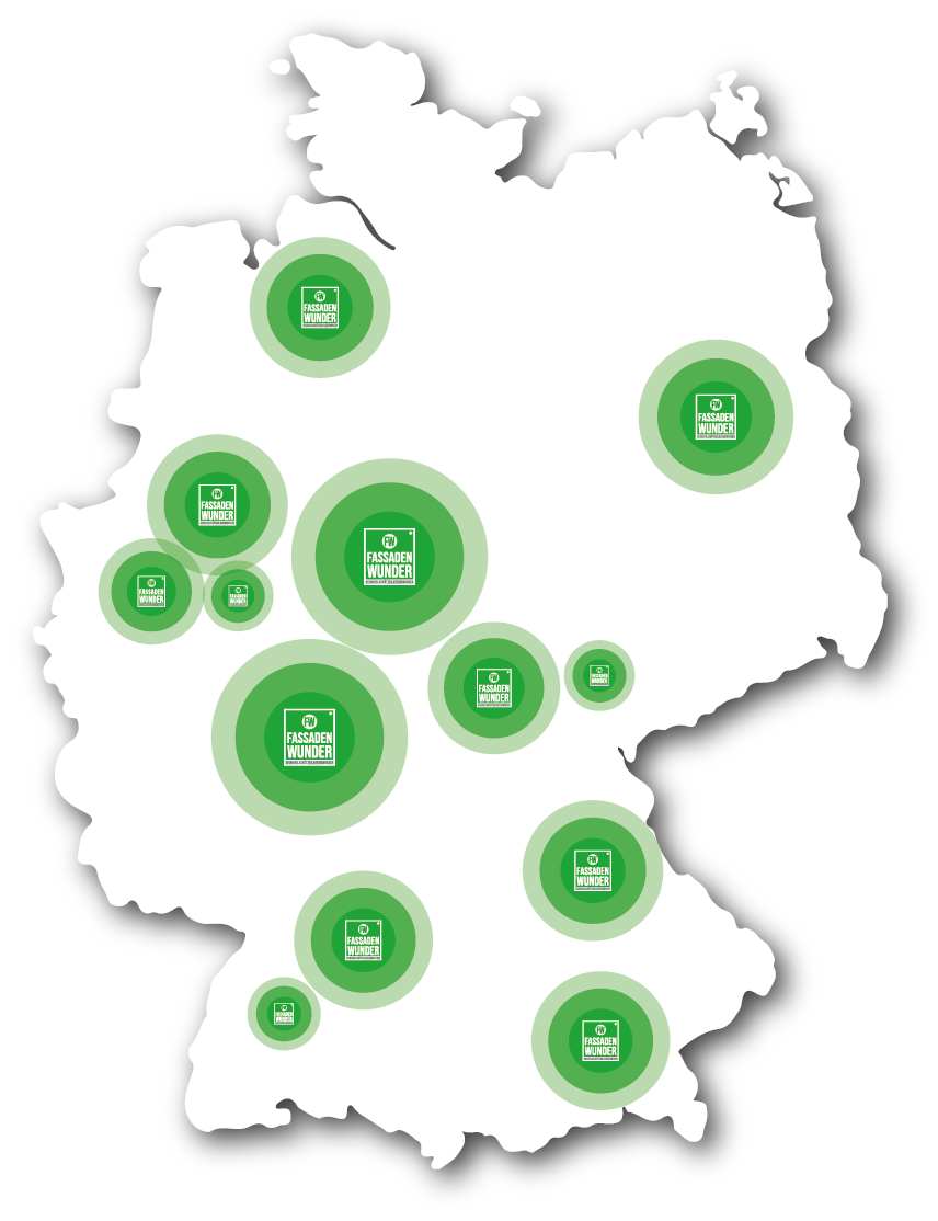 Karte: Einsatzgebiete des Fassaden-Wunders in ganz Deutschland